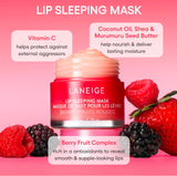 Woman with soft, hydrated lips after using the Laneige Lip Sleeping Mask.