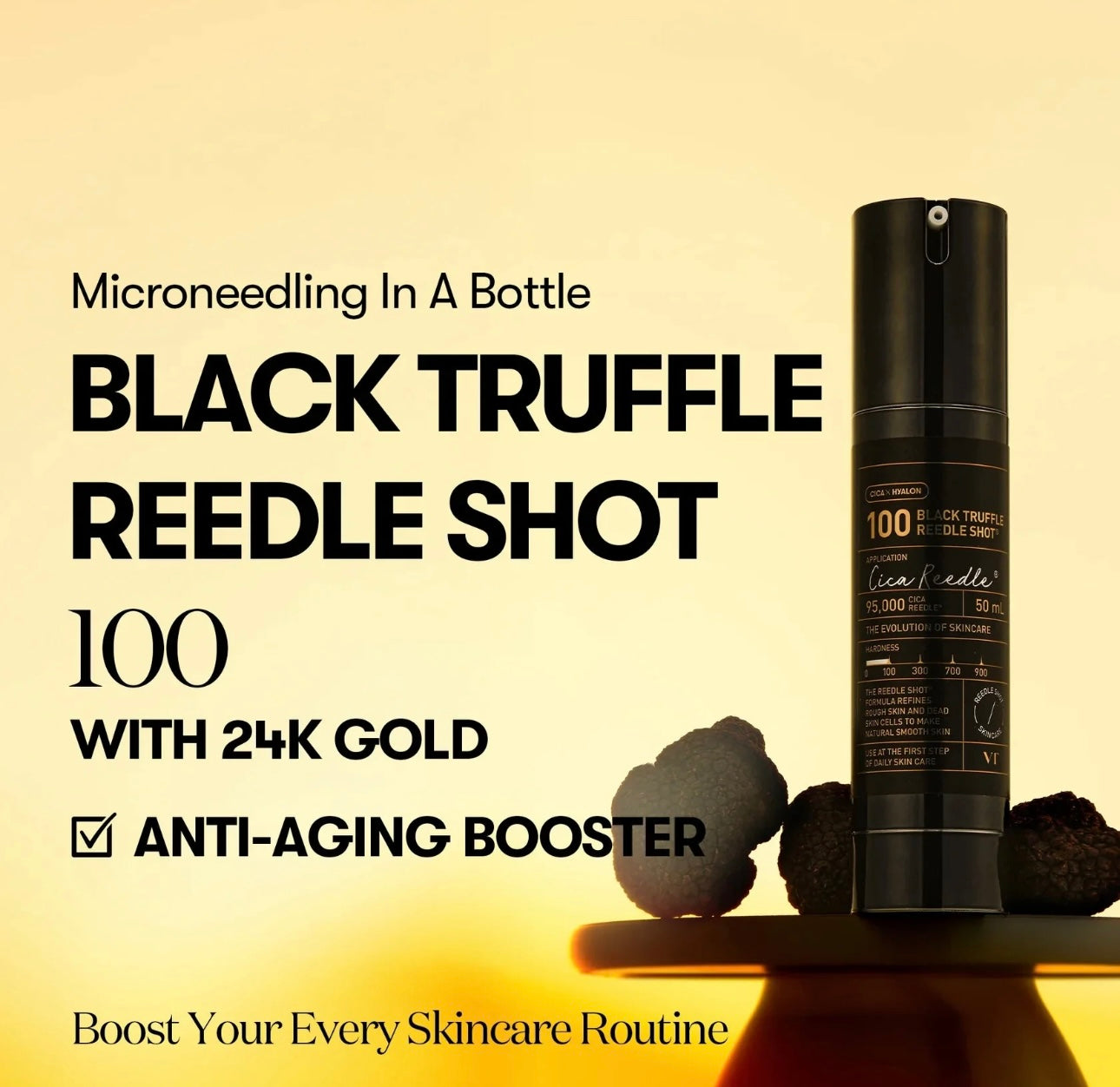 VT Cosmetics Black Truffle Shot 100 is hypoallergenic and non-comedogenic, ideal for sensitive skin.