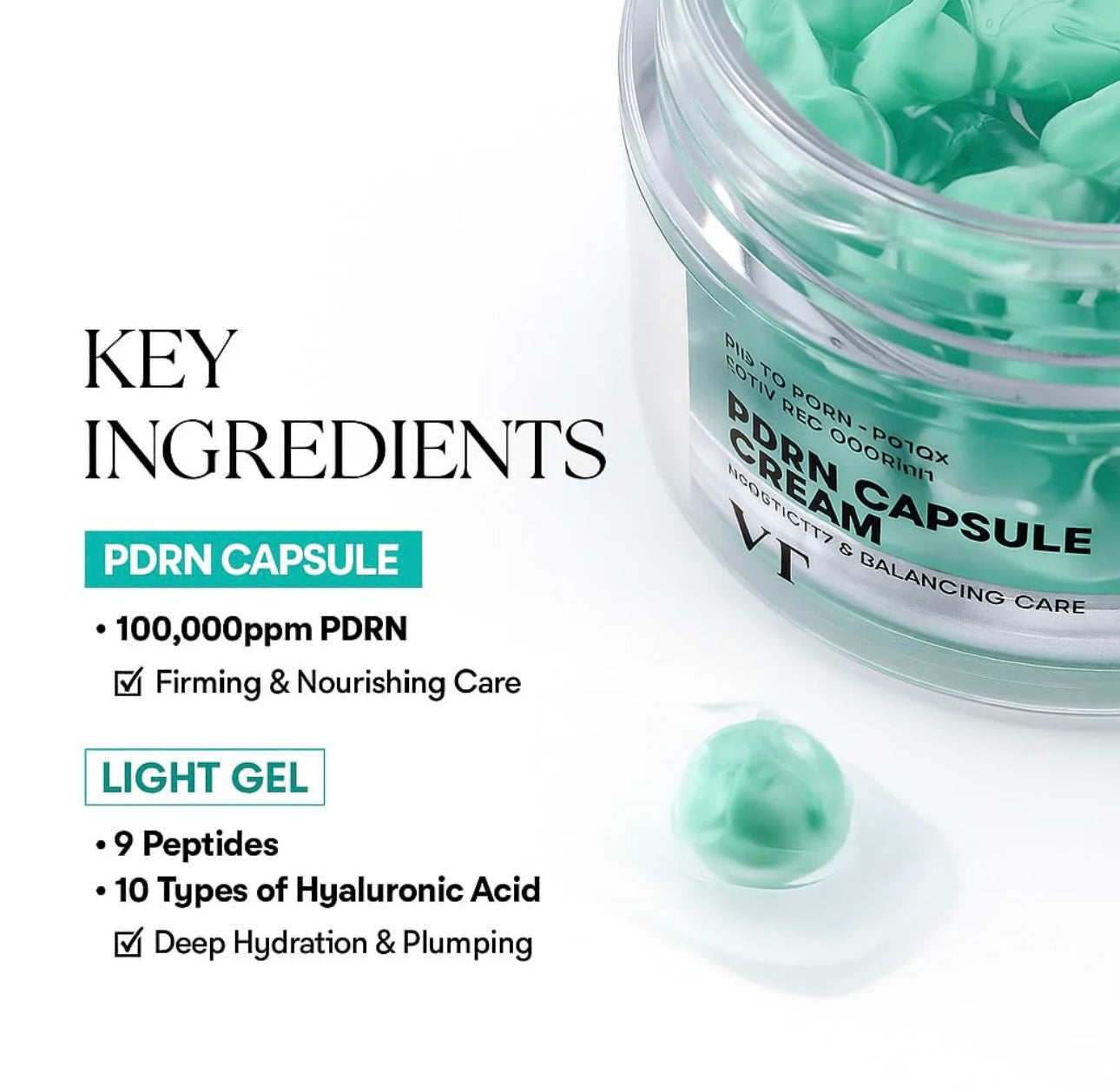Side view of VT Cosmetics PDRN Capsule Cream 100 container