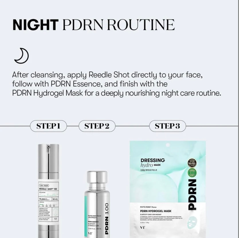 The full 30ml bottle of VT PDRN Essence 100, showing the product size.