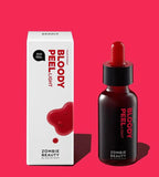 Lifestyle shot: Zombie Beauty Bloody Peel on countertop brightening treatment for dull or uneven skin.